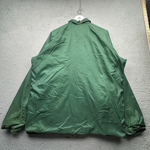 Vintage 70s Sears Snap Button Nylon Lined Coach Jacket Mens XL Tall Green Lined - Picture 10 of 12